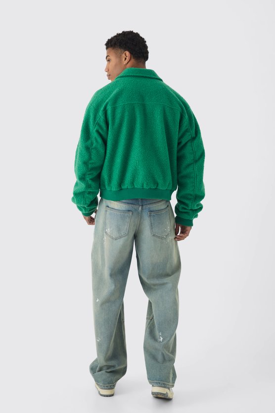 Bomber oversize à manches froncées