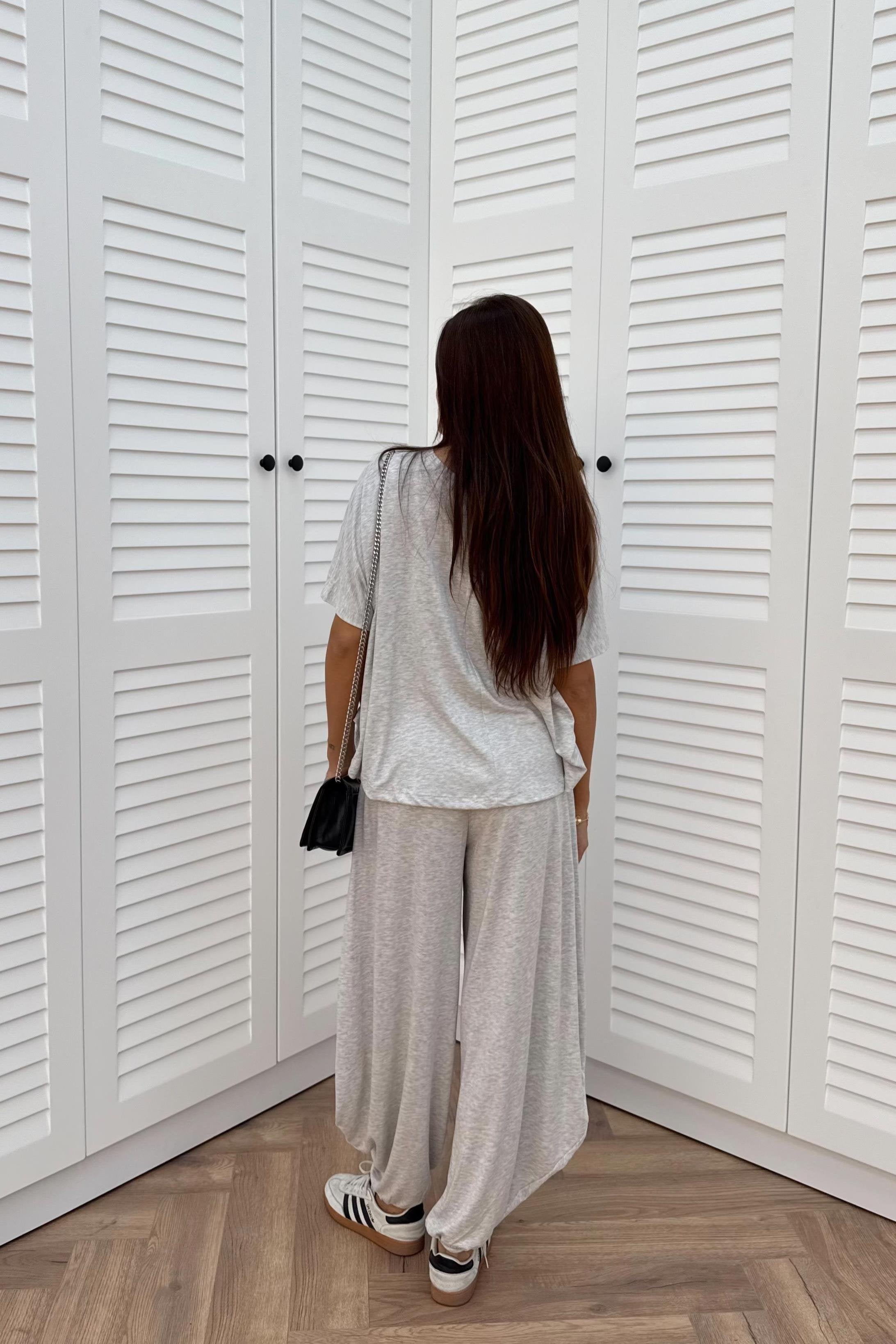 Short Sleeve Modal Shalwar Trouser Set - İNDİGO