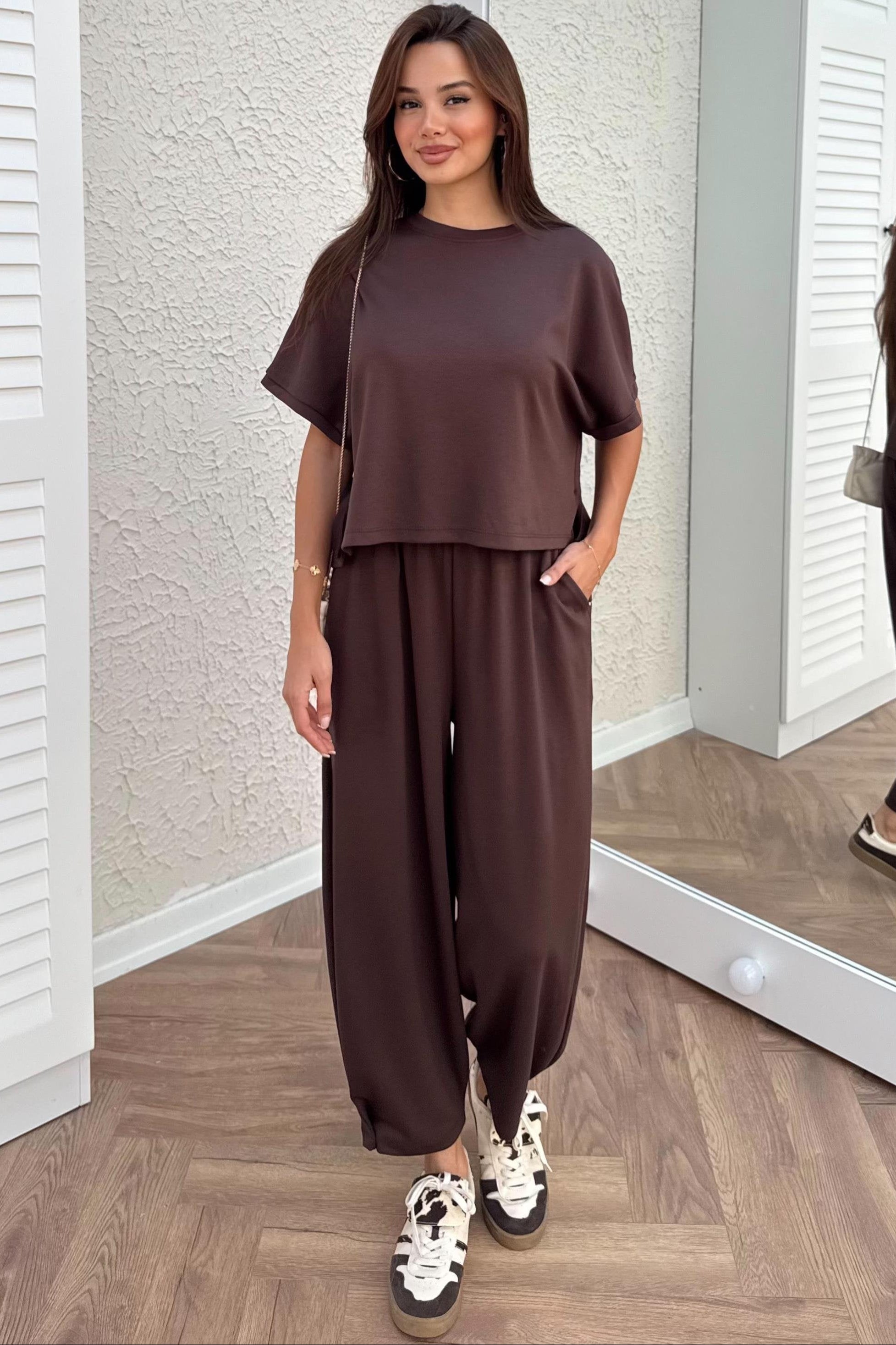 Oysho T-Shirt and Trouser Set - NAVY BLUE